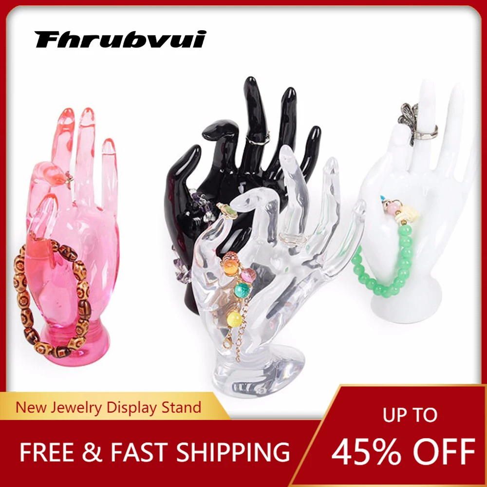 

Mannequin Ok Hand Finger Glove Ring Bracelet Bangle Jewelry Display Stand Holder Black/White/Pink/Transparent