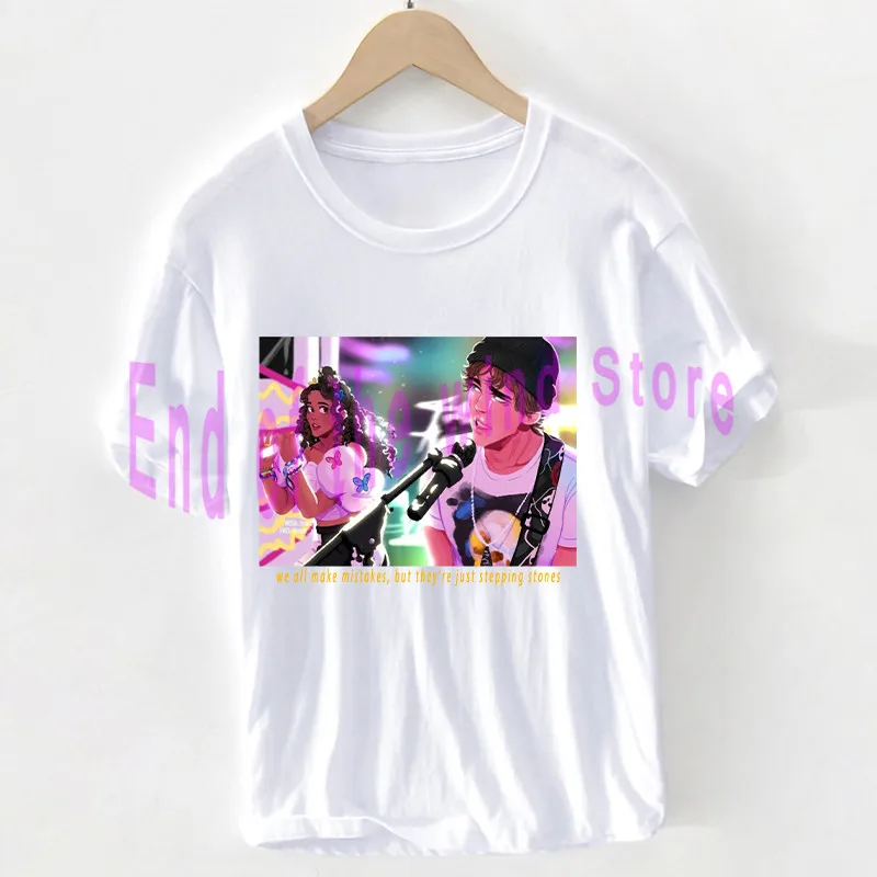 

Pop Sunset Curve t shirt Unisex 90s Julie and the Phantoms graphics Friends Tops Butterfly Love clothes 100% Cotton Pluse Size