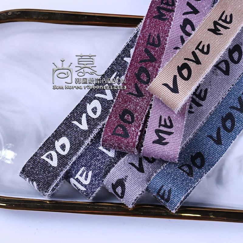 

100yards 10 16 25 40mm printed DO LOVE ME fringe edge grosgrain ribbon for wedding party decoration supplies bouquet packing