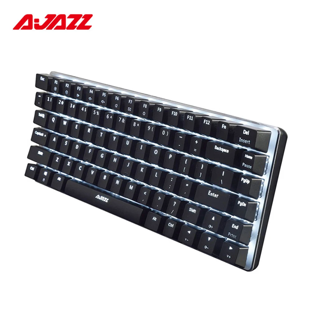 

Original Ajazz AK33 Mechanical Gaming Keyboard 82 Keys Wired RGB Blue Switch for PC Games with Ergonomic Cool LED Backlit