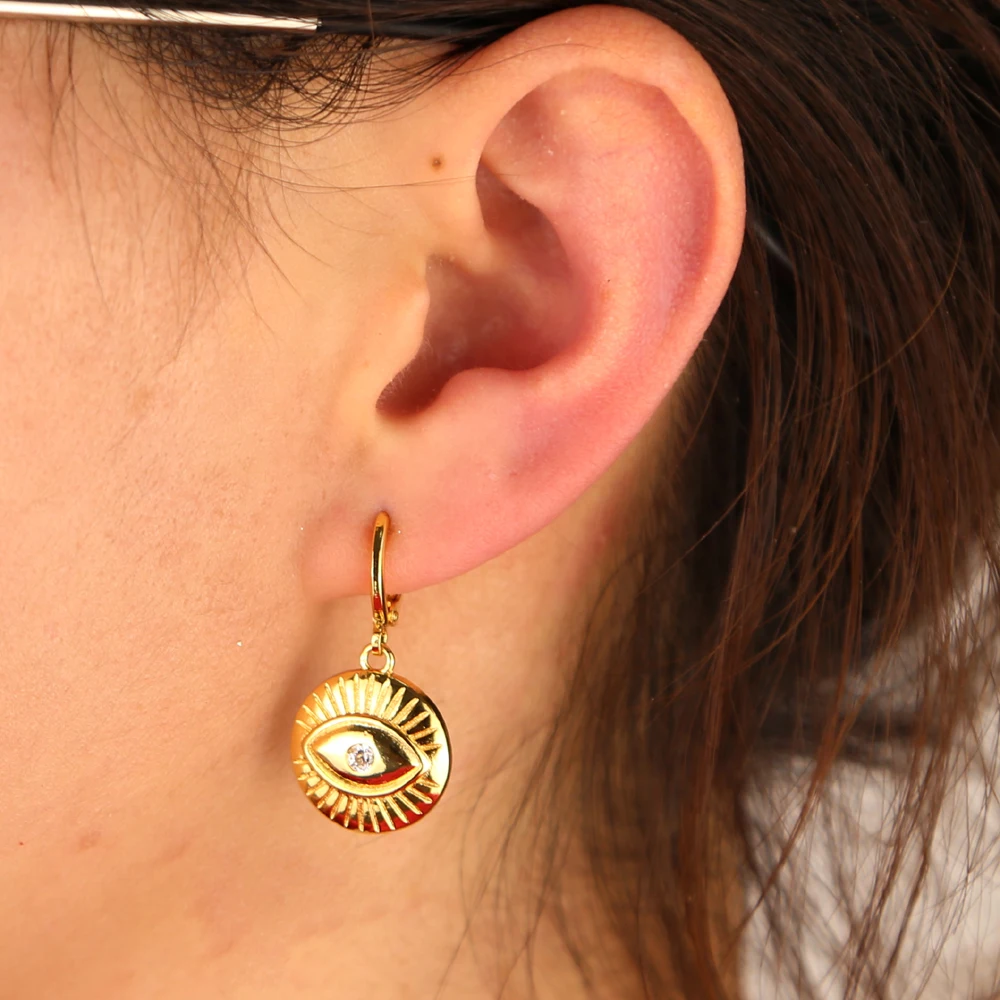 2021 роскошные женские модные серьги сглаза для девушек Висячие геометрические с