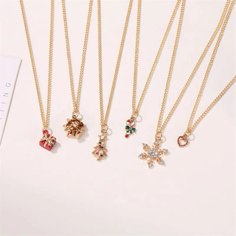 DoreenBeads модное рождественское ожерелье для женщин Золотой Цвет Подарочная