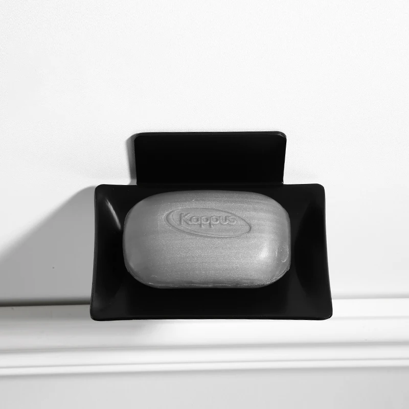 Алюминиевый держатель для мыла черный в ванной комнате полка хранения без