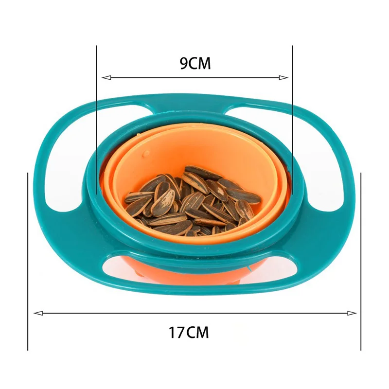

Universal Gyro Practical Design Bowl Children Rotary Balance Novelty Gyro Umbrella 360 Rotate Leak-proof Solid Feeding Dishes