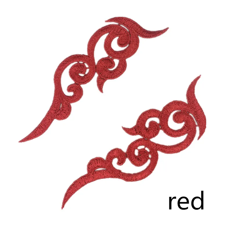 red Zsbszc 20 зеркальные пары LP-1882 полиэстер Ткань Цветы нашивки красочные облака craf белый черный кружево Аппликация аксессуары DA003 - Цвет: red