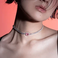 timeless wonder fancy zirconia heart choker necklace for women designer jewelry set goth top ins gift party cute rare egirl 2611