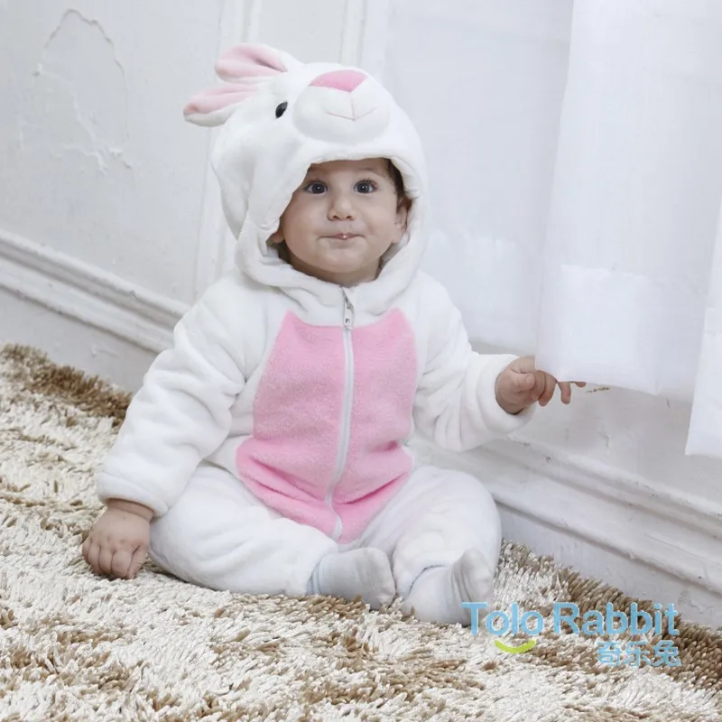 White Rabbit Детская осенняя одежда для мальчиков и девочек; комбинезоны с животными; комбинезон для малышей; домашний костюм мультфильм зимняя Пижама; костюм на Хэллоуин; комбинезон - Цвет: White Rabbit