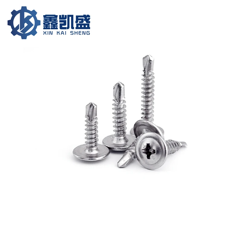 

M4.2M4.8 Stainless Steel 410 Round Head Drill Tail Dovetail Screw With Pad Screw Large Flat Head Self Tapping Self Drilling