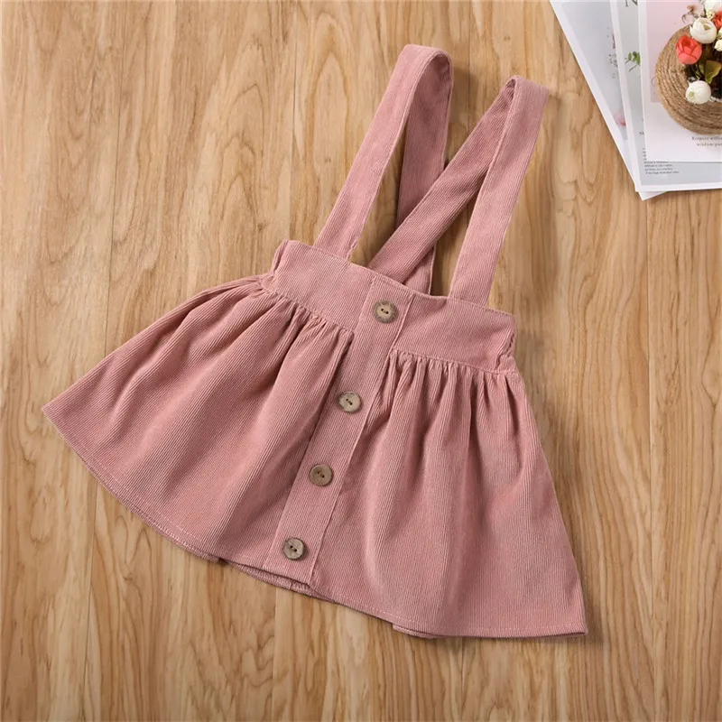 Детская юбка пачка pudcoco на подтяжках Вельветовая с оборками для маленьких