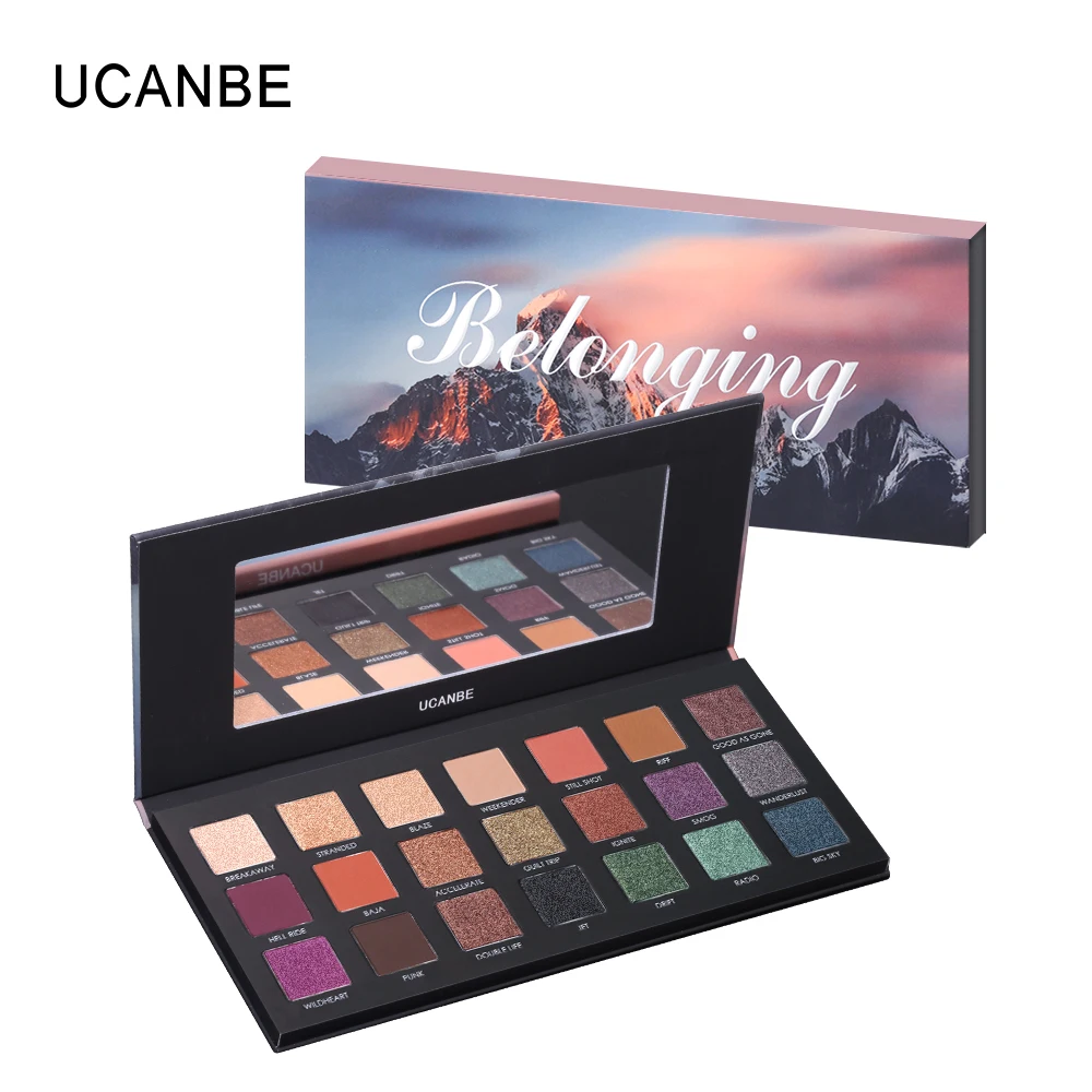 Палитра теней для век UCANBE 21 цвет блестящие матовые тени телесные мерцающие