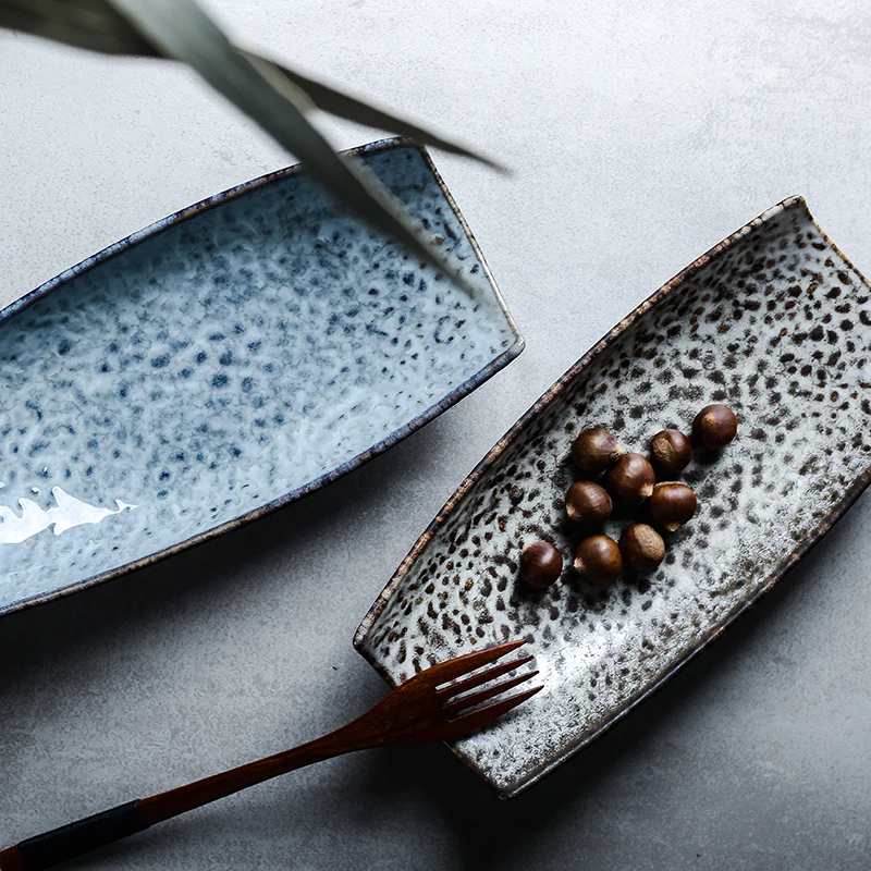 

Japanese Ceramic Dishes and Plate Dessert Steak Dinner Porcelain Tableware Decorative Food Tray Fruit Display Bowl Decoration