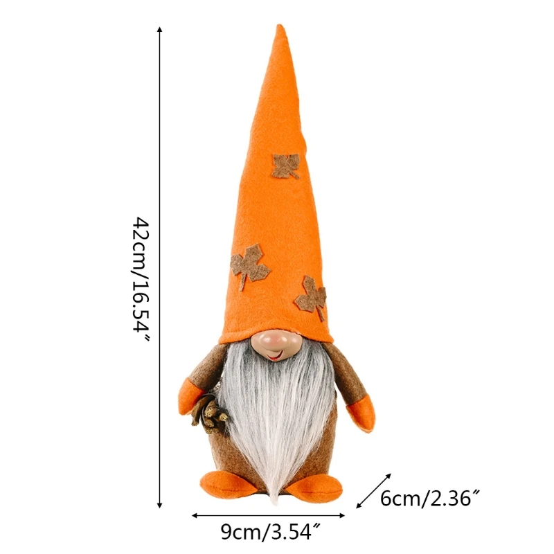 

Fall Thanksgiving Gnome Maple Leaf Plush Elf Ornament Handmade Swedish Scandinavian Autumn Tomte Shelf Tiered Tray M6CE