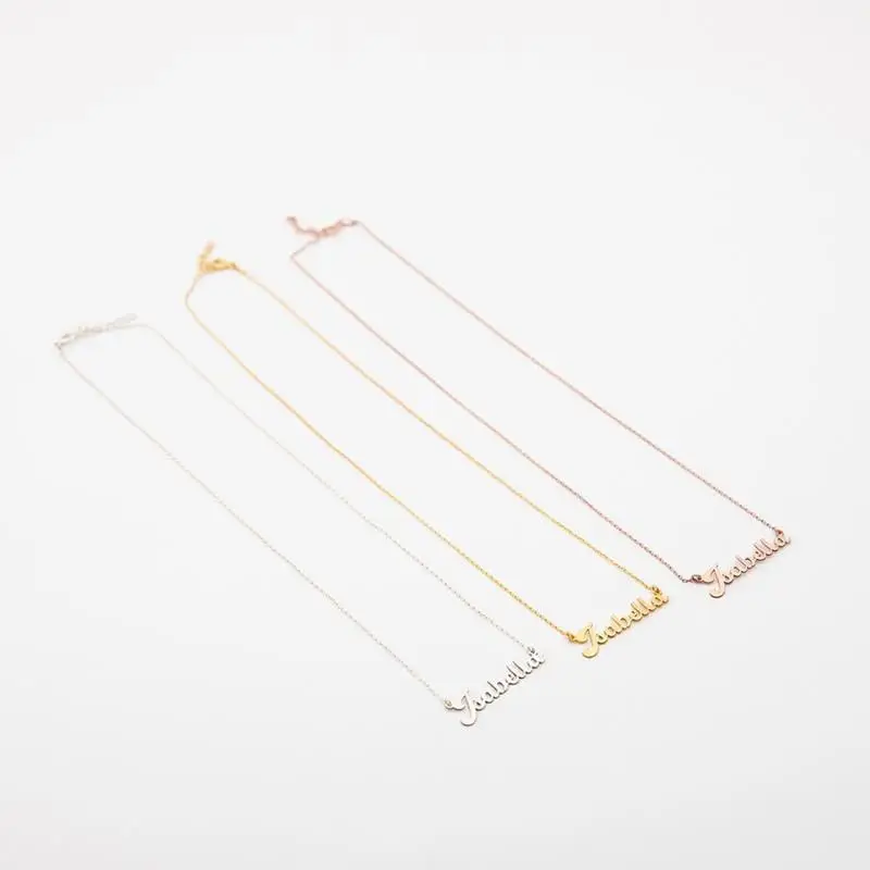 Custom Name Necklaces Stainless Steel Gold Choker Personalized Name Nameplate Pendant Necklaces For Women Birthday Gifts