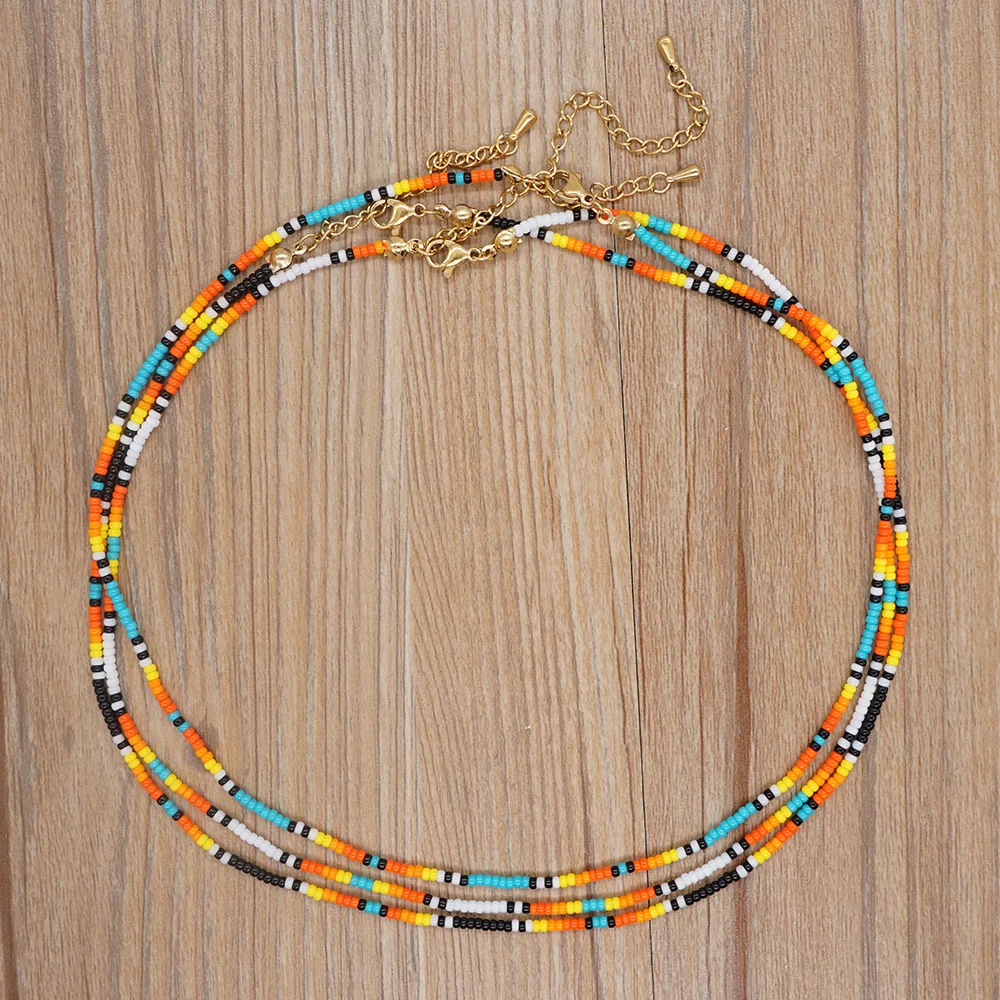 Женское Ожерелье-чокер Go2BoHo простое ожерелье с разноцветными бусинами бисер