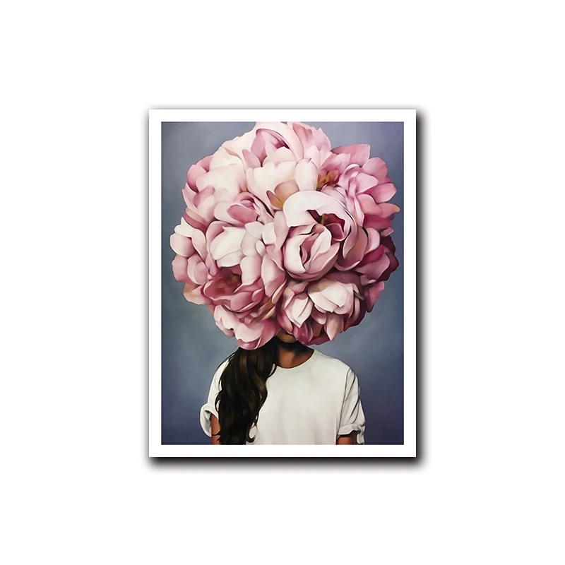 

Flower impressionist female art works modern mural art posters and prints decoration living room home decoration