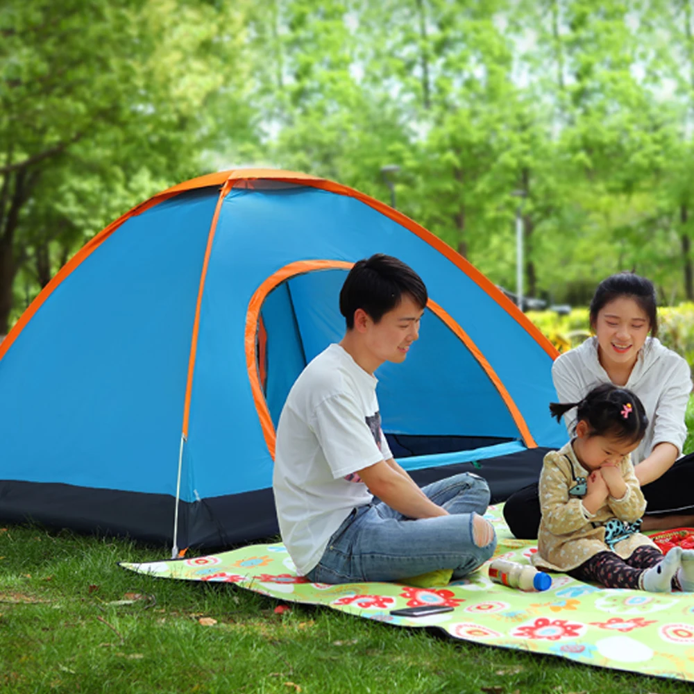 Туристическая автоматическая палатка на 2 человек большая семейная двухслойная