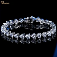 wong rain 925 sterling silver heart cut created moissanite diamonds gemstone full diamond bracelet bangle for women fine jewelry
