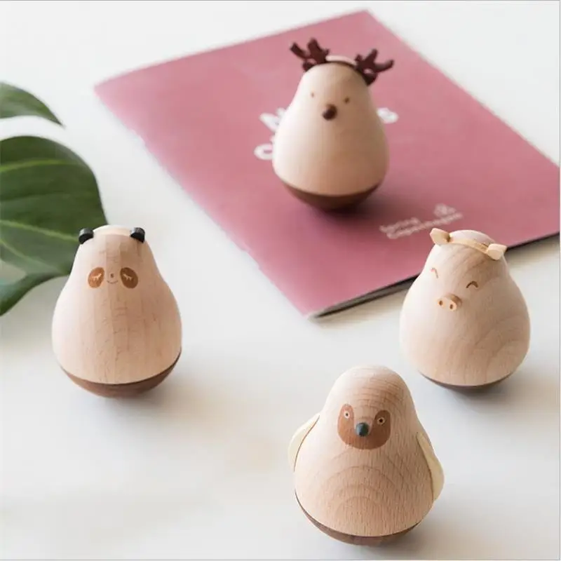 Древесный стакан с животными для украшения дома или гостиной|Статуэтки и