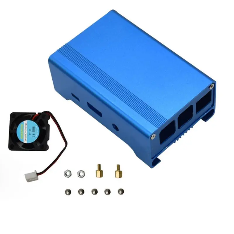 BL 1 комплект алюминиевый защитный чехол металлический корпус для Raspberry Pi 3 Model B - Цвет: BL
