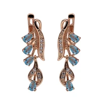 40hot earrings rhinestone inlaid decorative copper long dangle eardrop for daily life