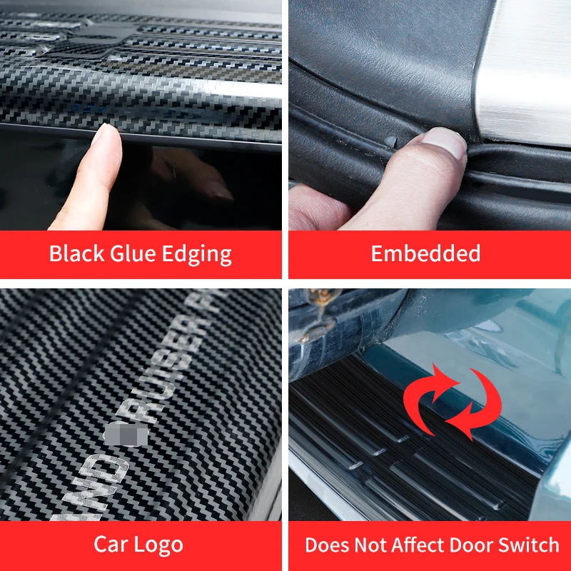 Защитная Накладка на порог задней двери из нержавеющей стали Land Cruiser Prado 120