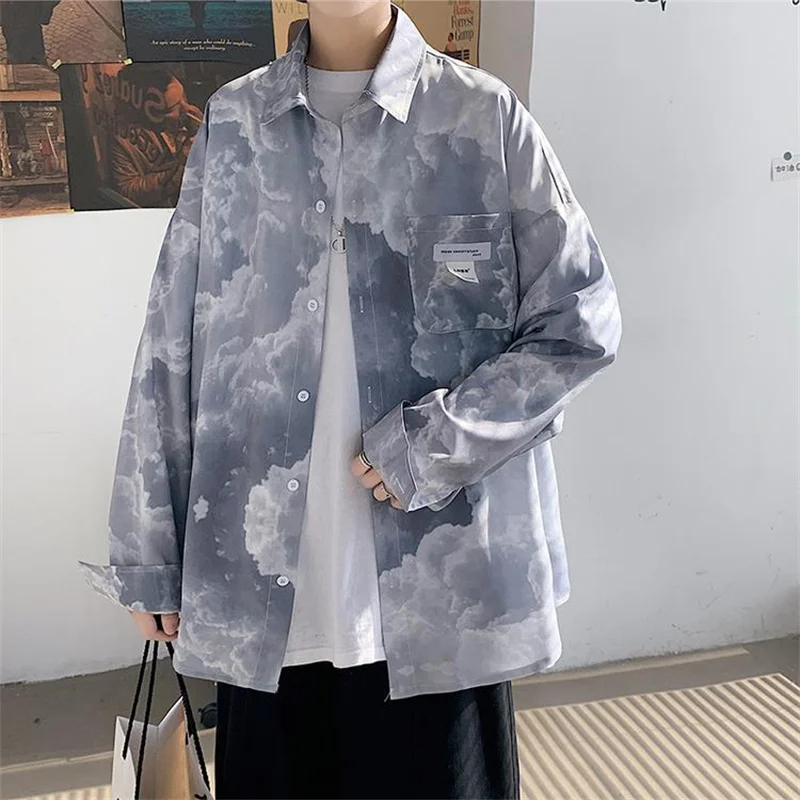 

Рубашка с ярлыком Tie-dye для мужчин и женщин, летняя рубашка в гонконгском стиле, трендовая уличная одежда, эстетическая нишевая Молодежная По...