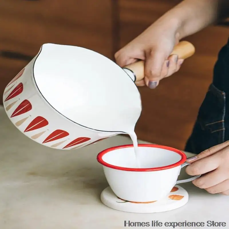 Новый эмалированный горшок для лапши быстрого нагрева посуда молока бытовой