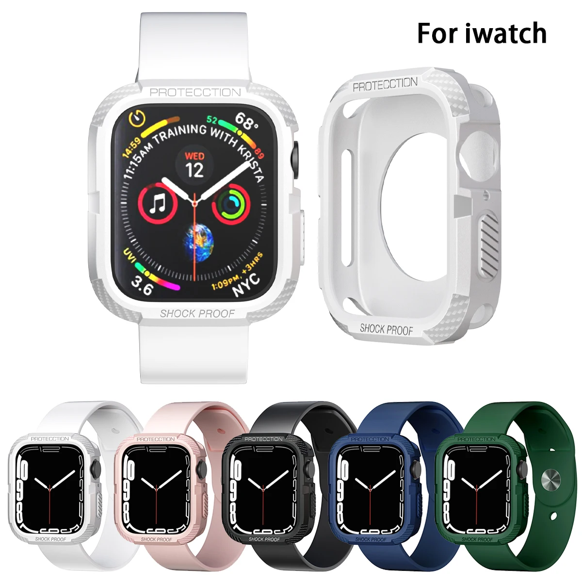 

Мягкий силиконовый чехол для Apple Watch 7 6 SE 5 4 3 44 мм 40 мм 42 мм 38 мм, защитный бампер для iWatch серии 45 мм 41 мм