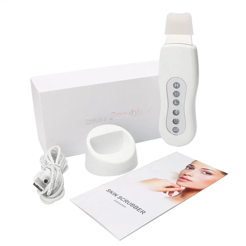 

Skin Scrubber Ultrasonic Face Cleaner Beauty Massager Facial Pore Cleaning Lift Acne Removal Spa Skin Peeling Scrubber Machine