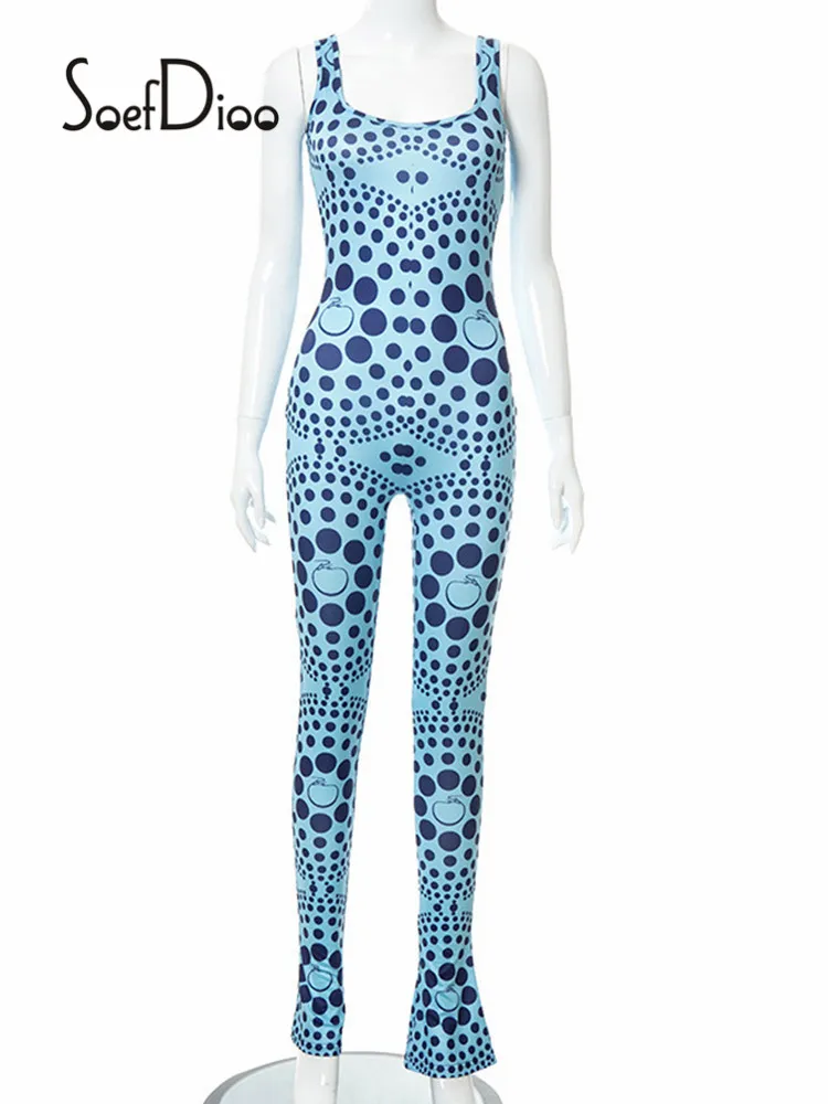 

Soefdioo Printed Irregular Long Sleeve Tees and Slim Jumpsuits Two Piece Set Women Streetwear Autumn 2021 Sexy Party Clubwear