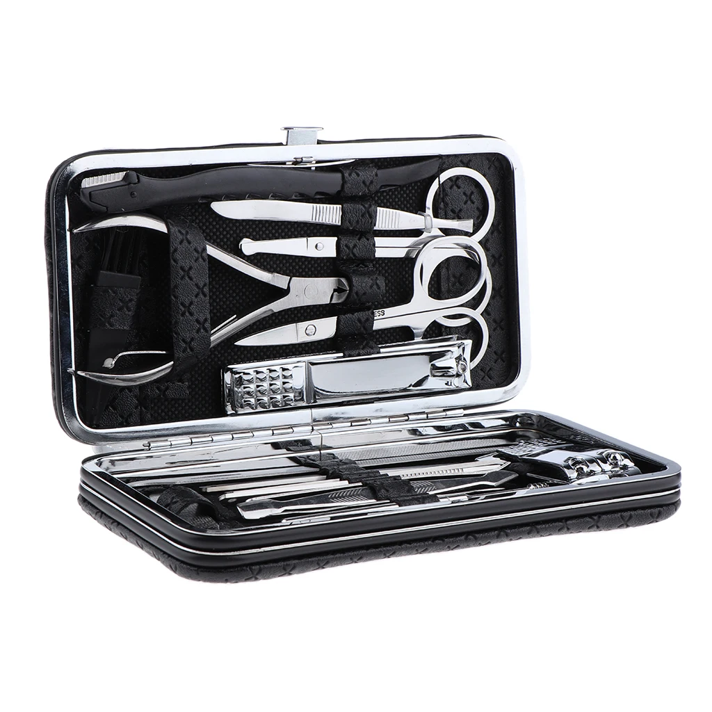 

Portable Manicure Set, 20 In 1 Stainless Steel Professional Nail Scissors Grooming Kit with Leather Travel Case for Men Women