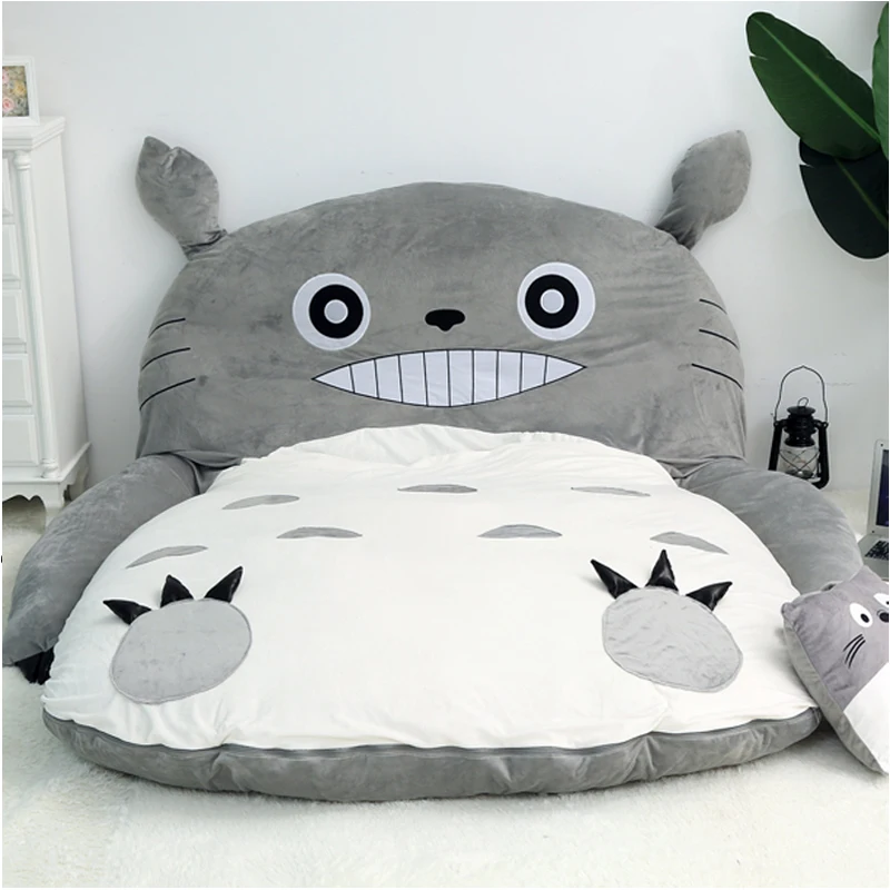 Последние дешевые 0,8*1,2 м Мой сосед Тоторо татами спальная кровать Beanbag диван для ребенка теплый мультфильм Тоторо спальный мешок матрас