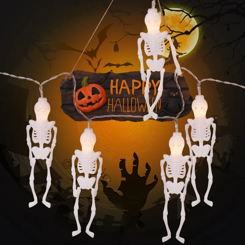 2.5M 10 Leds Halloween Led String Light Skull Decorative Lights Fairy LED Garland Outdoor Indoor Decoration Battery Powered | Дом и сад