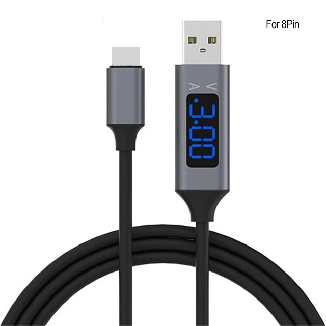 Led mi cro Usb type C кабель Быстрая зарядка QC 3,0 QC3.0 кабель для Xiaomi mi 9t 9 SE A3 CC9 Pro Красный mi 8 8A samsung S10 S9 Plus - Цвет: Black for 8Pin