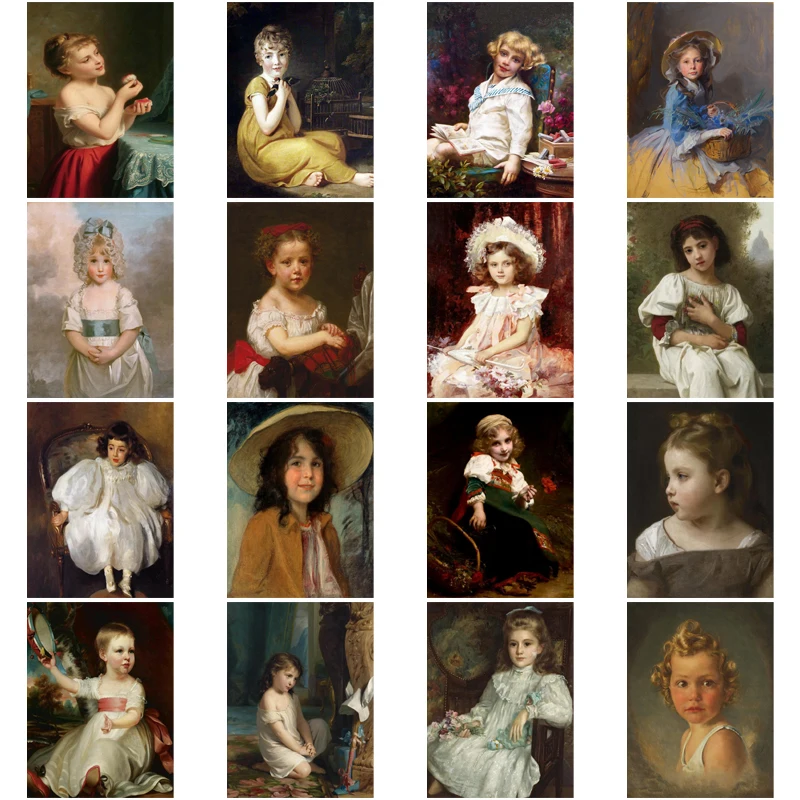 Милая маленькая девочка сделай сам алмазная роспись круговое сверло квадратный