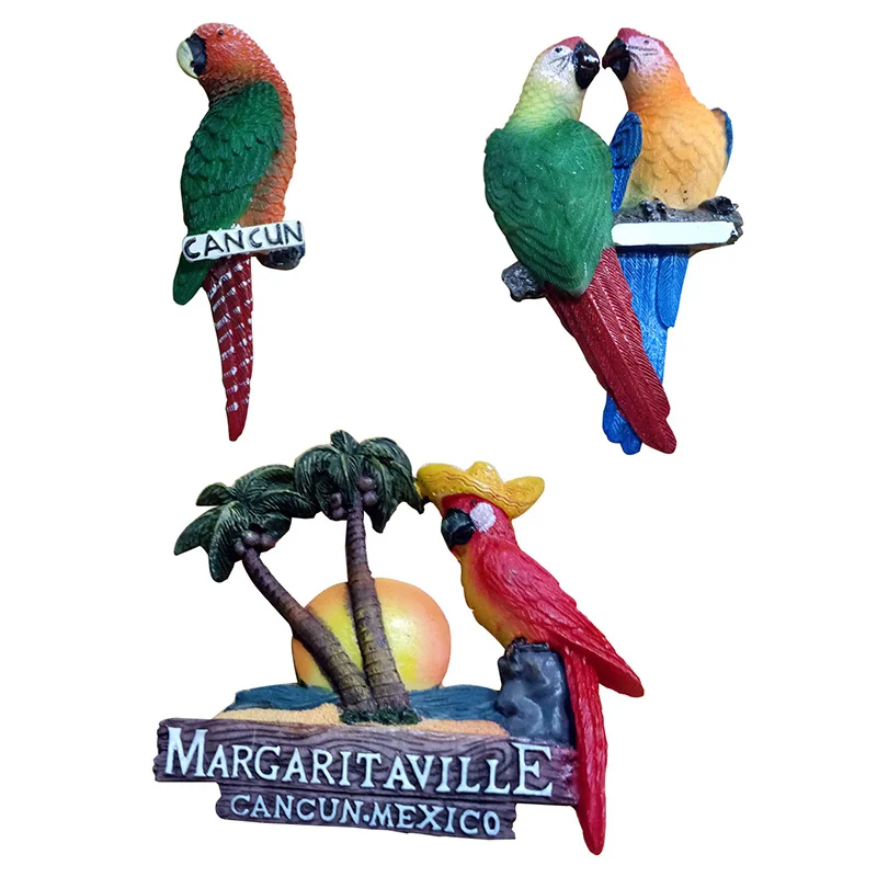 Мехико туристический сувенир трехмерная Смола попугай наклейки на холодильник