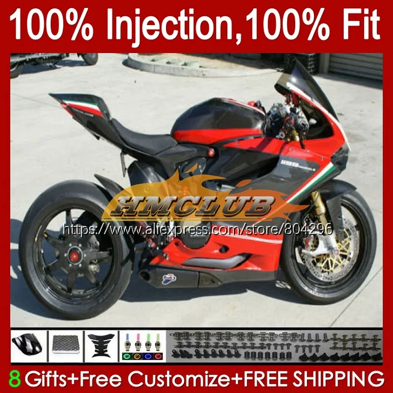 

Инъекция для DUCATI 899 1199 S R Panigale 12 13 14 2015 2016 95No.90 1199R 899S Красный Черный 1199 S 2012 2013 2014 15 16 обтекатель