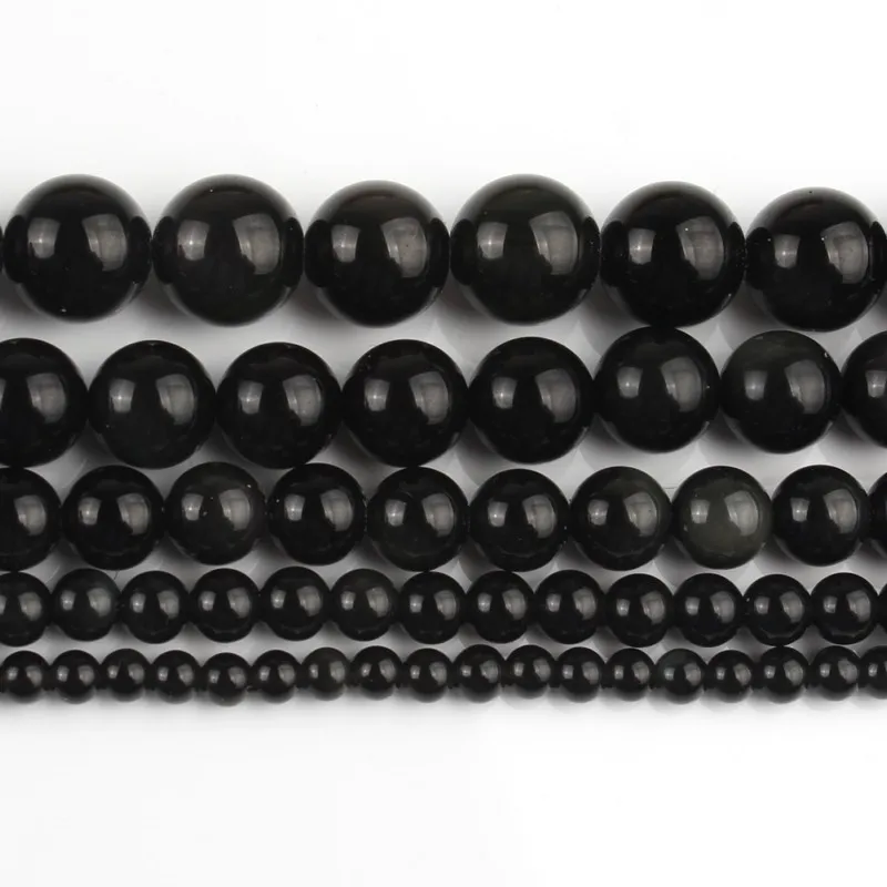 Натуральный оригинальный Радужный обсидиановый камень круглые бусины