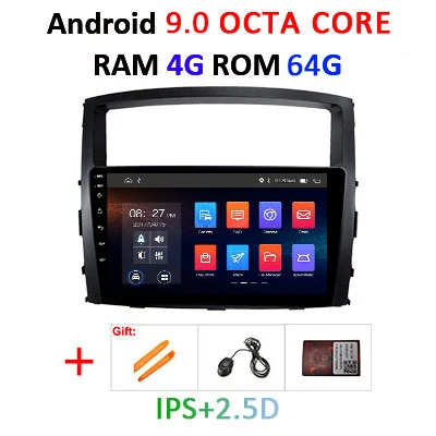DSP ips 4G 64G Android 9,0 gps радио для Mitsubishi Pajero V97 V93 2006- Мультимедиа Навигация стерео аудио головное устройство без DVD - Цвет: 9.0 4G 64G CANBUS