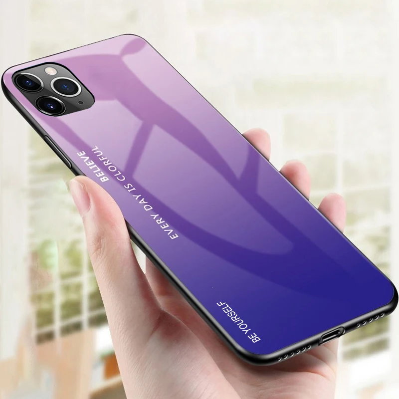 Чехол из закаленного стекла для Iphone 11 Pro Max 2019 чехол-накладка на заднюю панель