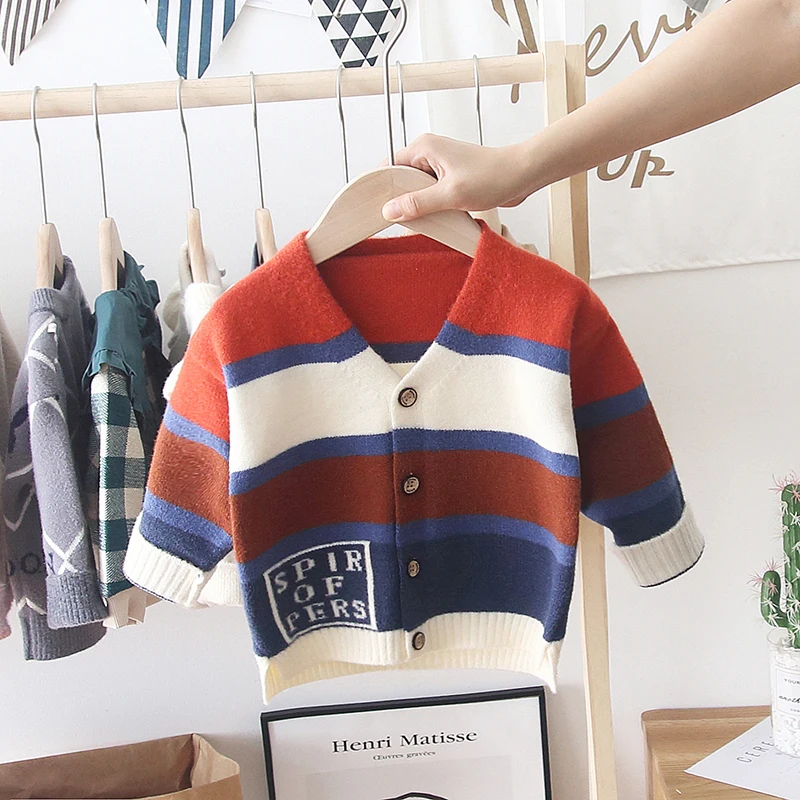 Детский Теплый зимний свитер для маленьких мальчиков и девочек хлопковый