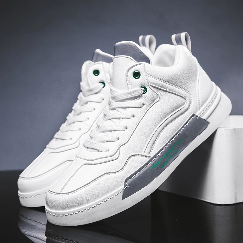 

Men 39 S Sneakers High Top Sneakers Casual Shoes Men White Black Sports Zapatos Casuales Para Hombre De Cuero Sapato Men's