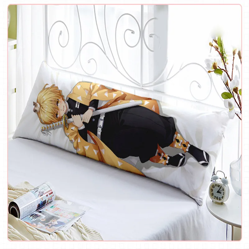 

Demon Slayer Kimetsu No Yaiba Agatsuma Zenitsu Cosplay Cartoons Pillow Case Dakimakura Cushion Cover Hug Body Male Otaku Gift