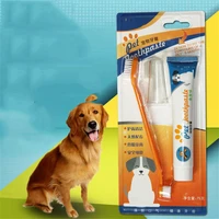 pet healthy edible toothpaste with toothbrush small dog cats mouth teeth cleaning care vanilla beef 2 taste pet accessories