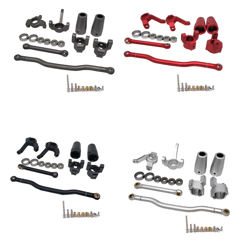 RC 1/10 CAR Axial SCX10 Upgraded Accessories METAL Front Knuckle + Steering Link Rod C Hub Carrier Rear Axle Lock Out | Электроника