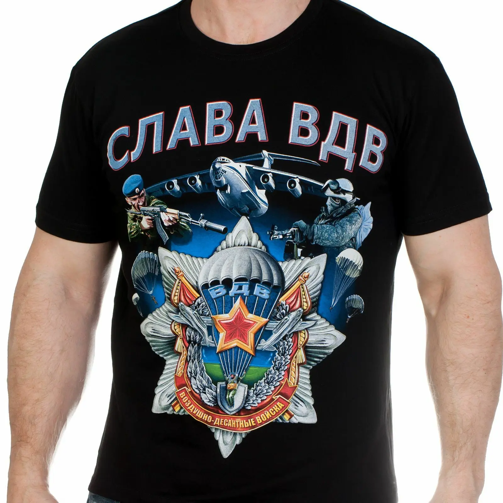 

Мужская футболка Glory к воздушно-капельным войскам. На груди имеется яркий принт