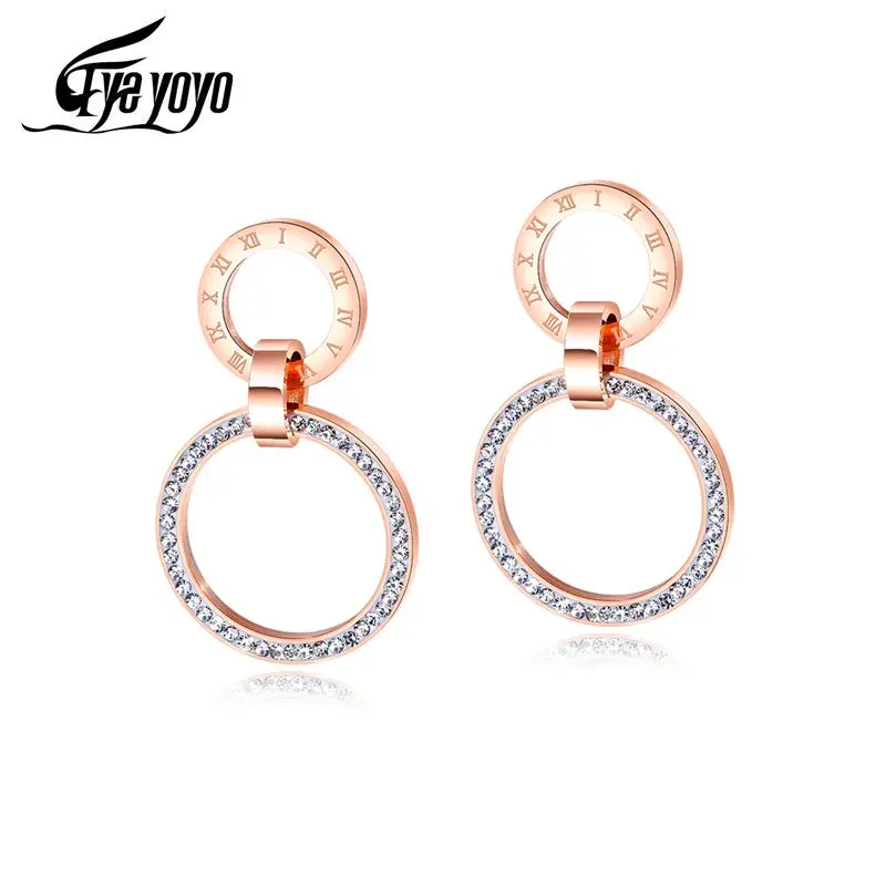 Женские круглые серьги гвоздики EyeYoYo Подарочные ювелирные изделия для