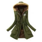 Новая куртка, пальто, женская модная однотонная парка с длинным рукавом и капюшоном, плотная теплая простая хлопковая верхняя одежда на молнии, женская зимняя одежда