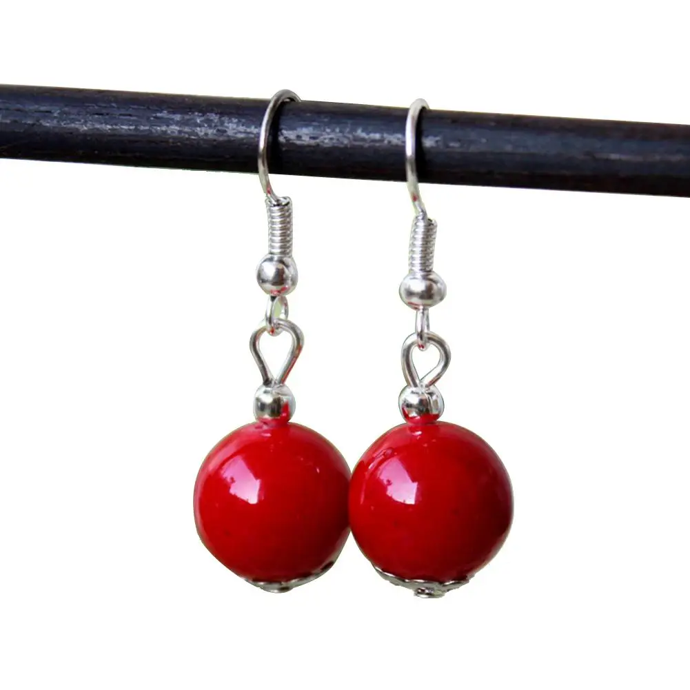 Этнические женские круглые Искусственные Бусы висящие капли на крючке серьги