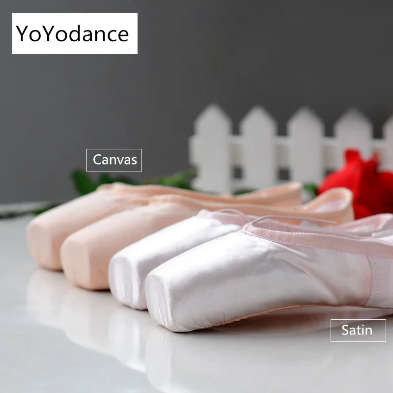 Женские Профессиональные атласные парусиновые Балетные пуанты танцевальные